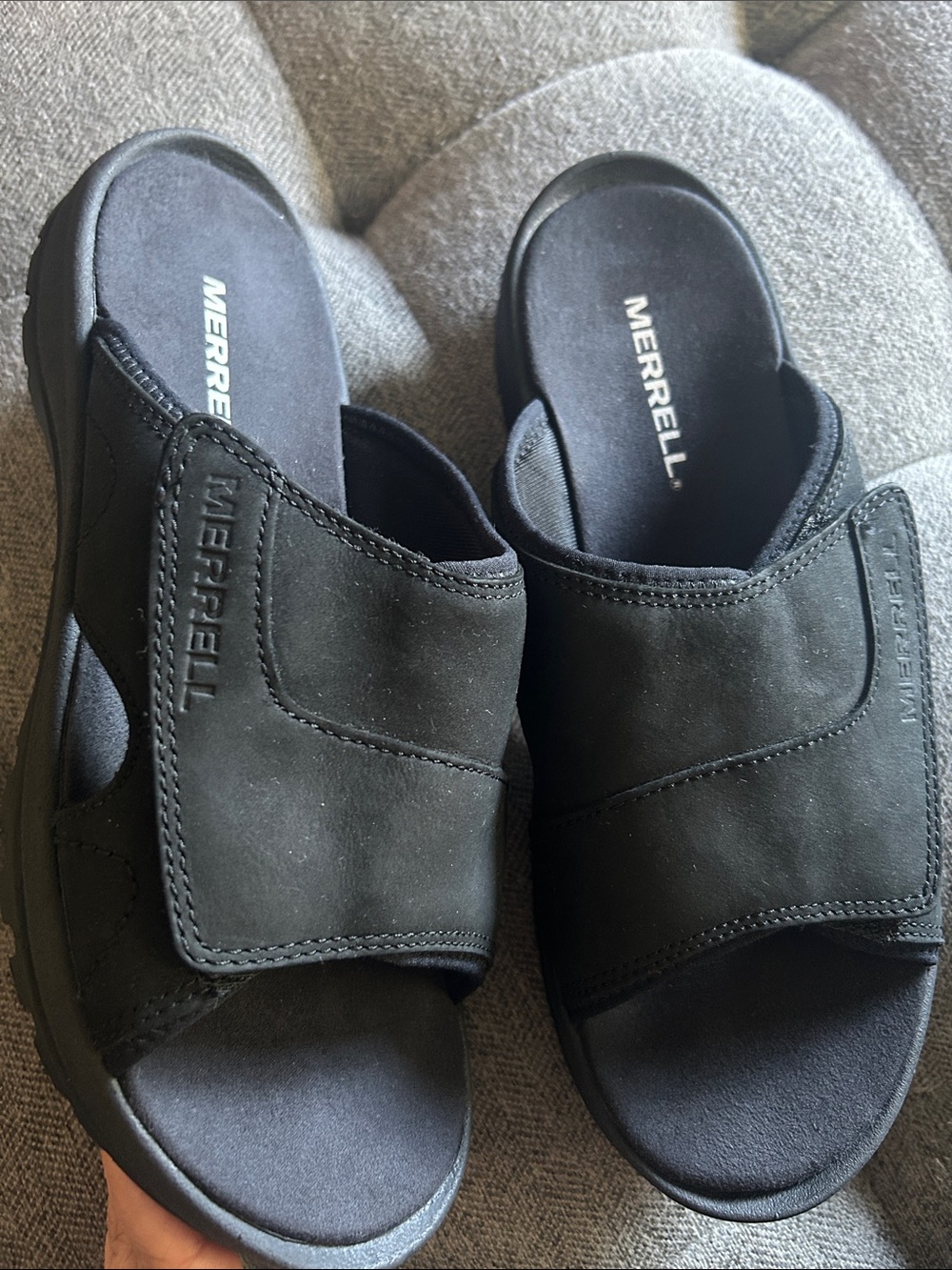 Merrell Black Adjustable Slide Sandals